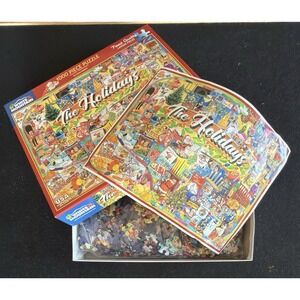 White Mountain "The Holidays" 1000 Larger Piece Jigsaw Puzzle - Complete